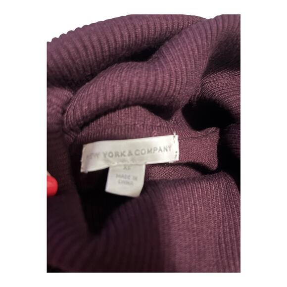 New York & Company Maroon Sweater Turtleneck Dress Size XS - Picture 4 of 4